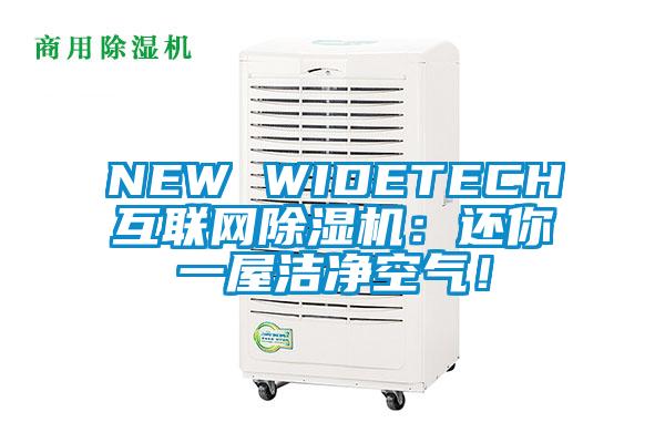 NEW WIDETECH互聯(lián)網(wǎng)除濕機(jī)：還你一屋潔凈空氣！